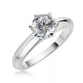thumbnail image 1 of K-KED 1ct Round Cut Cubic Zirconia Solitaire Engagement Ring in Sterling Silver, 1 of 9
