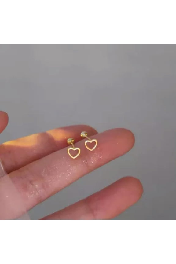 1pair Simple Fashion Heart Earring Ear Bone Nail for Women Cartilage Earring-_-A1