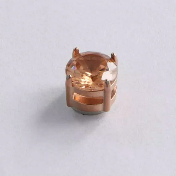 K-KED 1pc 6/8mm Men Womens Magnetic Non Piercing CZ Stud Clip On Cheater Fake Earrings-Rose gold-8mm