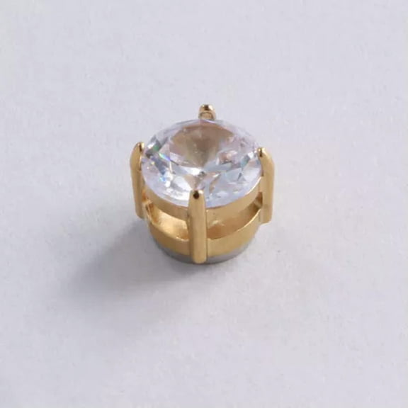 K-KED 1pc 6/8mm Men Womens Magnetic Non Piercing CZ Stud Clip On Cheater Fake Earrings-White-6mm