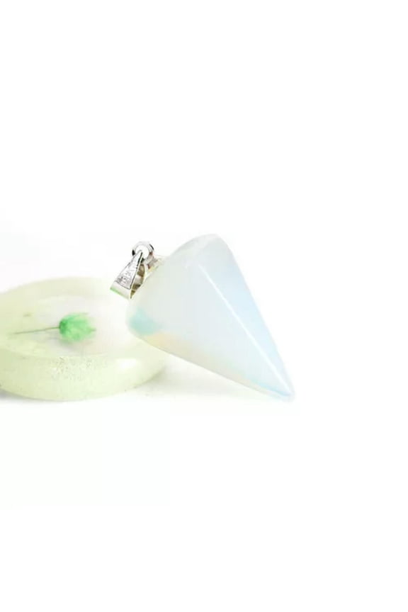 1pc Faceted Natural Stone Point Wand Pendant Healing Gemstone Necklace Charms-3
