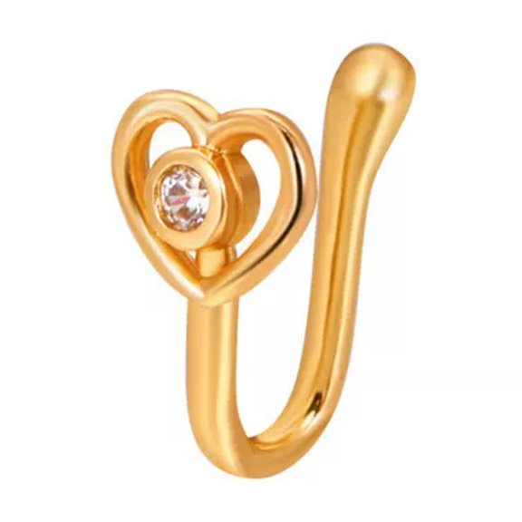K-KED 1pc Fashion CZ Nose Hoops Cuff U Shape Ring Clip Delicate Jewelry Piercing Nostril Fake-9