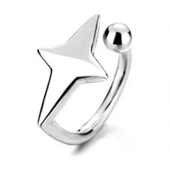 K-KED 1pc Fashion Ear Cuff Silver Tone Cartilage Clip On Wrap Earrings Non-Piercing -SilverA