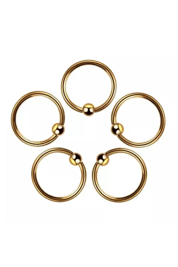 1pc Fixed Ball Captive Bead Rings Nipple Helix Tragus Septum Ear Piercings-gold-1.2*10mm