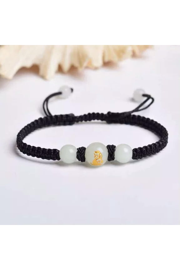 1pc Glow In The Dark Beads Round Luminous Stone Red Rope Bracelet Delicate Jewelry Gift-Monkey