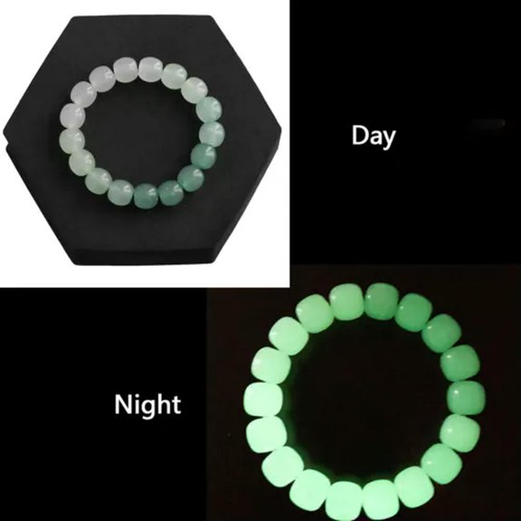 K-KED 1pc Glow In The Dark Heart Detail Beaded Bracelet Boho Crafted Creative Beads-7