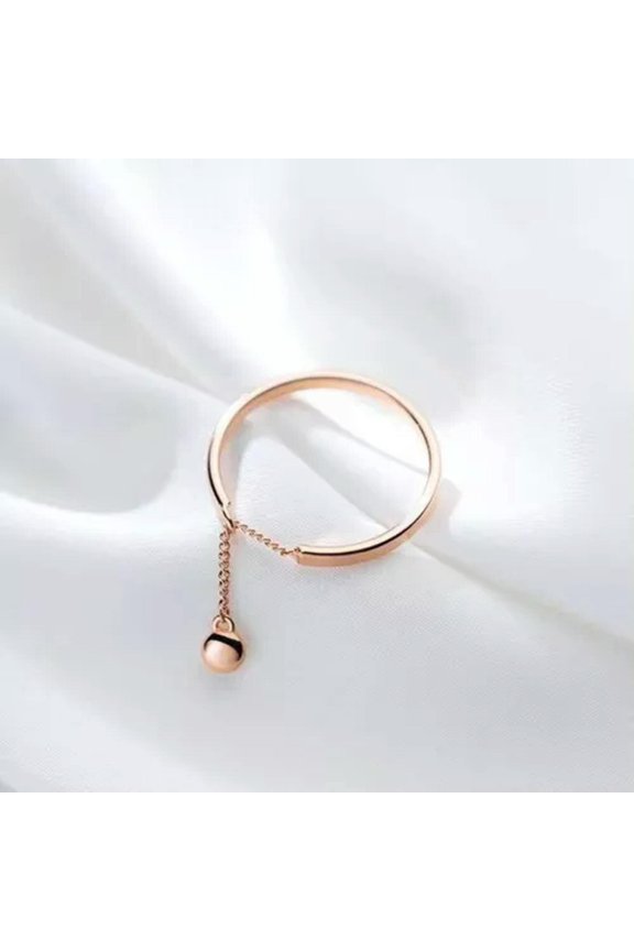 1pc Gold Silver Color Delicate Jewelry Korean Fashion Simple Ring Party Finger Ring-Rose Gold-Resizable