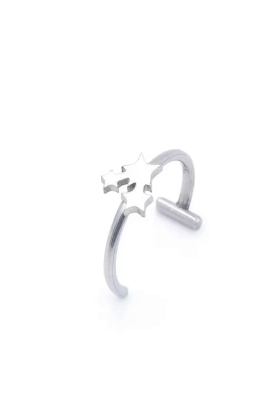 1pc Heart Lip Clip Cuff C-shaped Septum Piercing Fake Body Piercing Non Piercing-Silver A