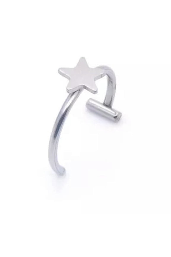 1pc Heart Lip Clip Cuff C-shaped Septum Piercing Fake Body Piercing Non Piercing-Silver D