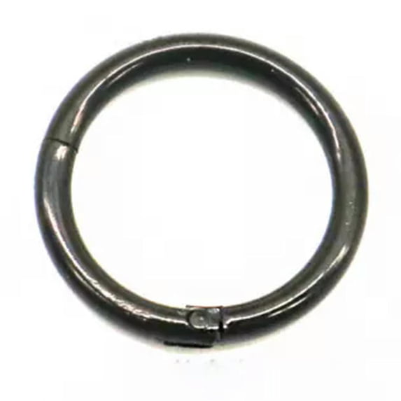 K-KED 1pc Men Women Hinged Seamless Segment Ring Stainless Steel Nose Hoop Earring -Black-1.6*10mm