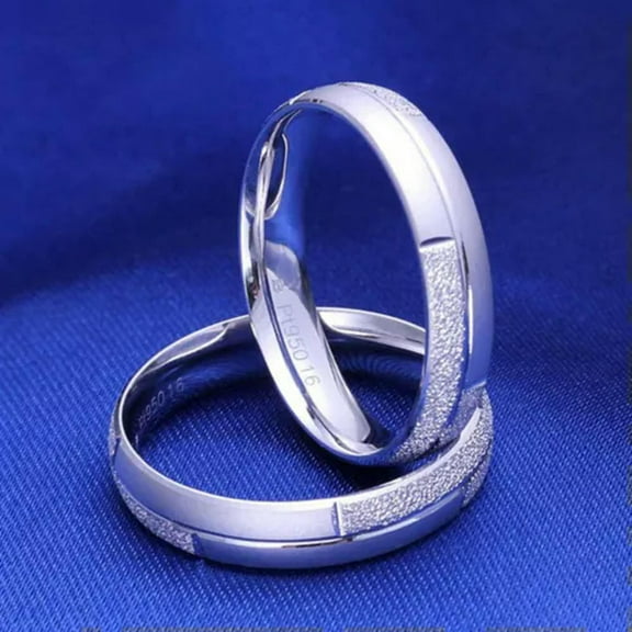 K-KED 1pcs 950 Ring Real Platinum Wedding Couple Ring Lucky Women's Men Solid Ring -5.5-3.5-4.0g