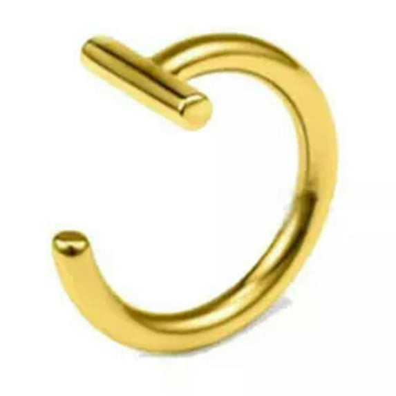 K-KED 1pcs C-shaped Fake Nose Ring Labret Lip Ring Surgical Steel Piercing Clip On-Gold-S
