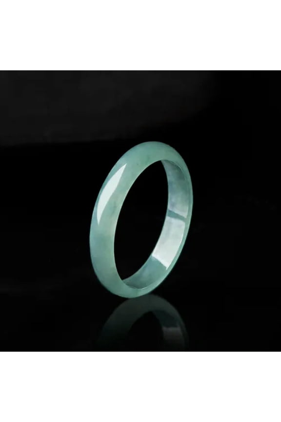 1pcs Natural Jadeite Jade Band Ring Women Men Real Ice Species Jade Size 6-11 -7