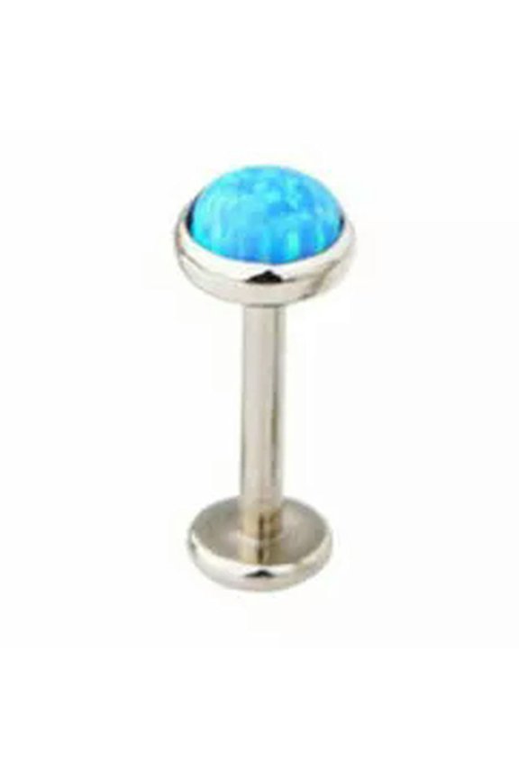 Opal Bezel Labret Triple Forward Helix Earring Piercing Tragus Cartilage Studs-OP05-1.2mm/6mm/3mm