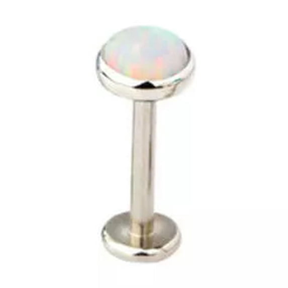 K-KED 1pcs Opal Lip Bar Ring Internally Threaded Ear Tragus Cartilage Stud Piercing-OP18-1.2mm/10mm/4mm
