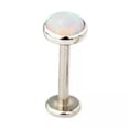 thumbnail image 1 of K-KED 1pcs Opal Lip Bar Ring Internally Threaded Ear Tragus Cartilage Stud Piercing-OP18-1.2mm/8mm/5mm, 1 of 9
