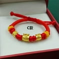 thumbnail image 1 of K-KED 1pcs Pure 24K Yellow Gold Bracelet For Women Baby Little Charm Bag Beaded Link-C, 1 of 9