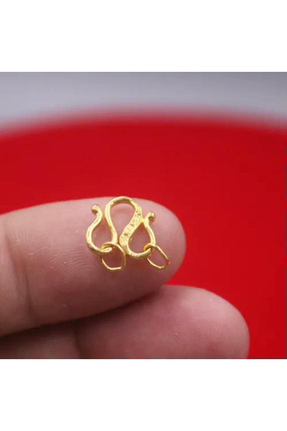 1pcs Real 24K Yellow Gold M Clasp Accessories Connector Parts Repair S Clasp-A M clasp-0.86g