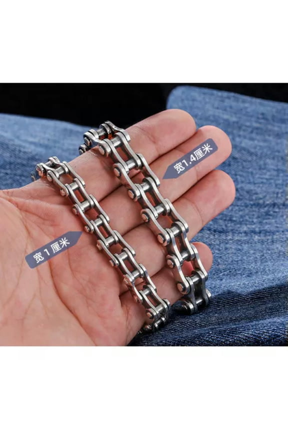 1pcs Sterling Silver Bracelet For Men Bicycle Chain Punk Style Male's Bracelets-10mm-44.83g(±3)