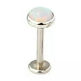 thumbnail image 1 of K-KED 1x Opal Lip Bar Labret Ring Internally Thread Ear Tragus Cartilage Stud Piercing-OP18-1.2mm/8mm/4mm, 1 of 9