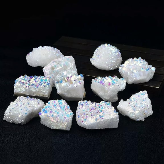 K-KED 20-40g Natural Electroplate Colorful Crystal Cluster Quarz Reiki Healing Stone