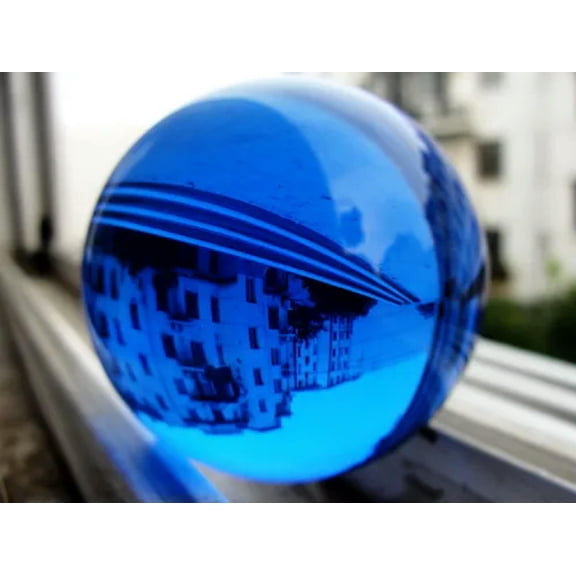 K-KED 20-90mm + Stand Asian Rare Natural Quartz Blue Magic Crystal Healing Ball Sphere-70 mm