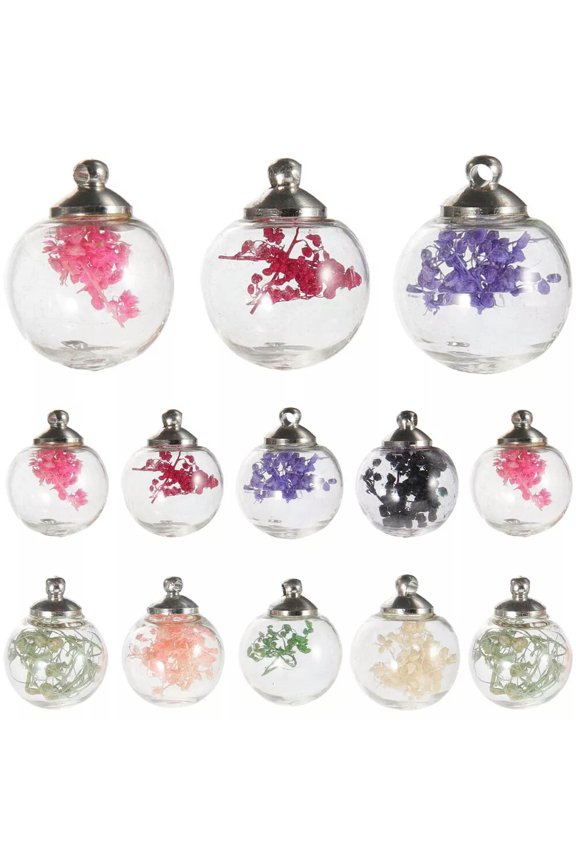20 Pcs DIY Ball Dried Flower Decor Miniature Pendant Flowers Decoration