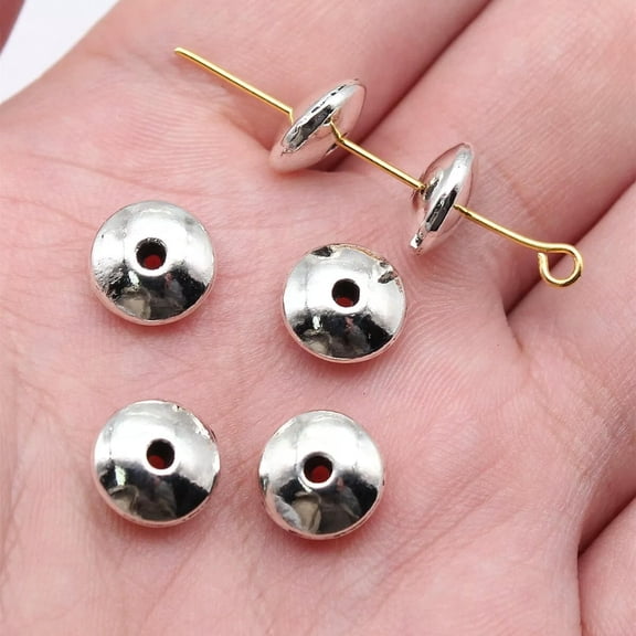 K-KED 200 Pcs Tibet Silver Wheel Beads Spacer Beads Diy Crafts 9.5X9.5X4.1MM D17323