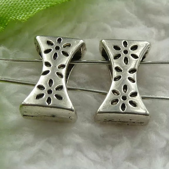 K-KED 200 pcs tibet silverspacers 14x8mm B1389 ( for bracelets )