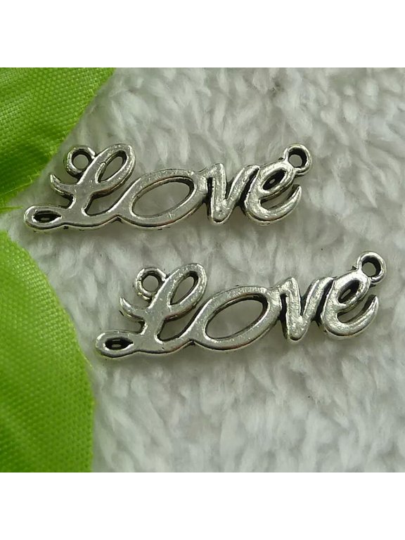 200 pieces tibet silver love connectors 33x10mm B2653