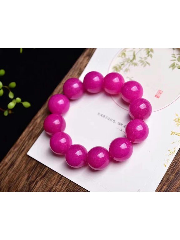 20Mm Huge Natural Pink Sugilite Round Beads Stretch Bracelet 7.5'' Aaa+-pink