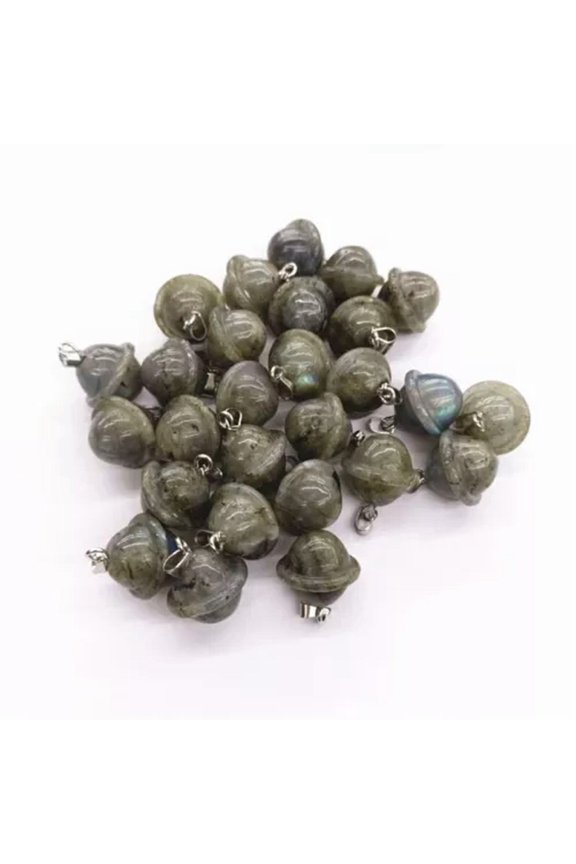 20PCS Natural Labradorite Stone Planet Pendant UFO Universe DIY Delicate Jewelry Making