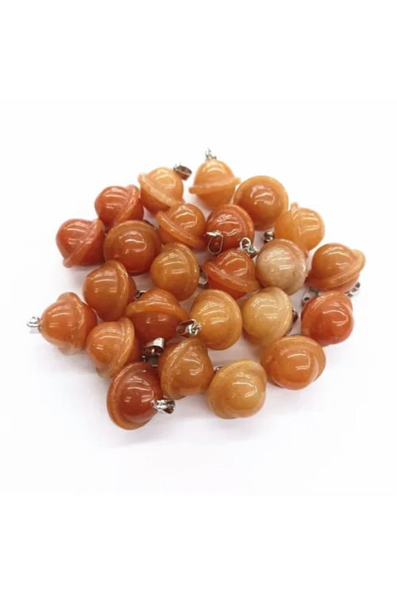 20PCS Natural Red Aventurine Stone Planet Pendant UFO Universe Delicate Jewelry Making