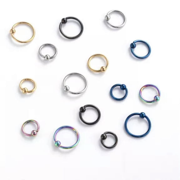 K-KED 20pcs 16G 3/8" 5/16" Closure Ball Stainless steel Captive Bead Rings Piercing-16G 6mm-Rainbow