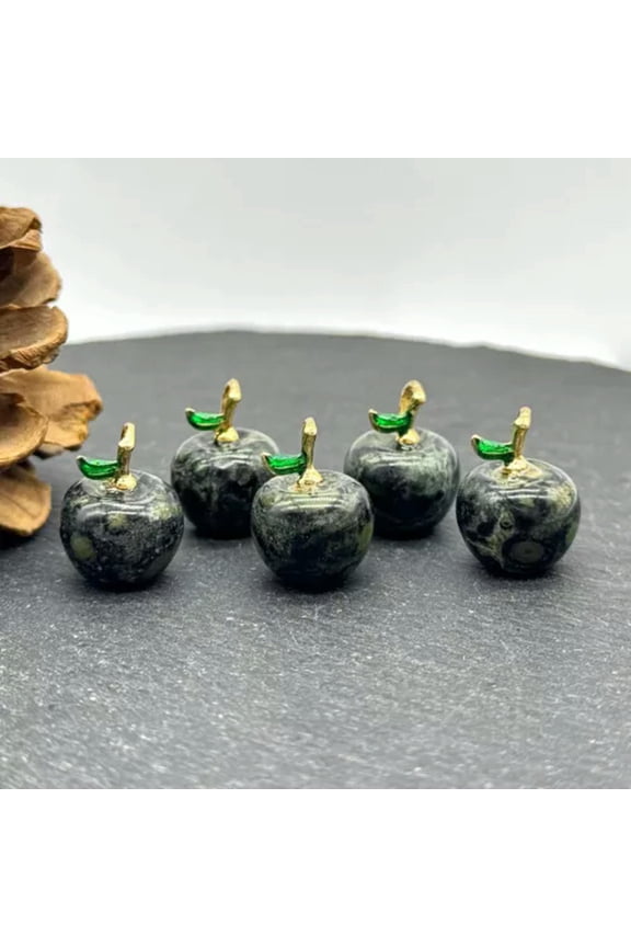 20pcs 20mm Apple Statue Pendant Natural Kambaba Japer Stone Carved Jewelry