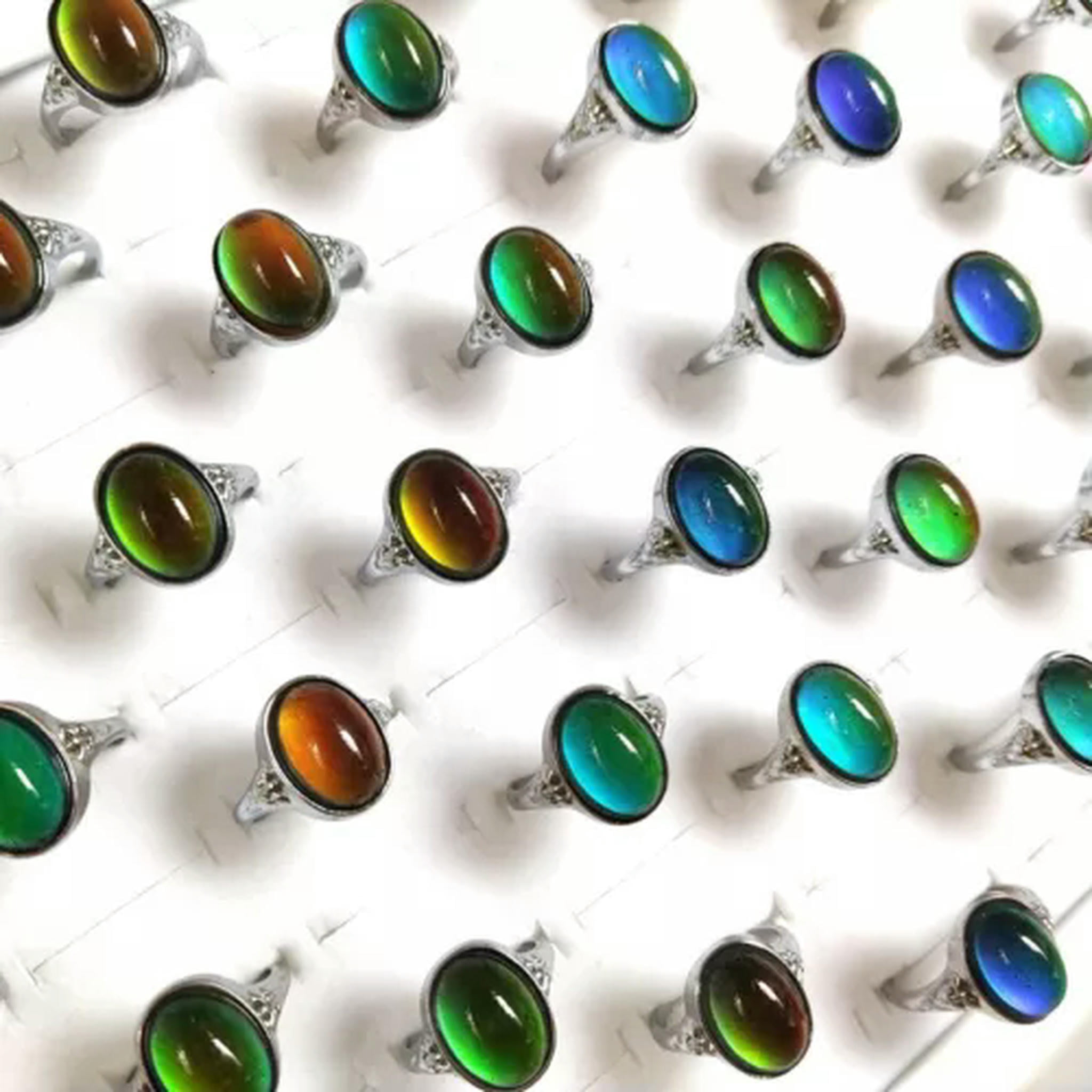K-KED 20pcs Men Women Mood Ring Emotion Feeling Temperature Changing Color Rings