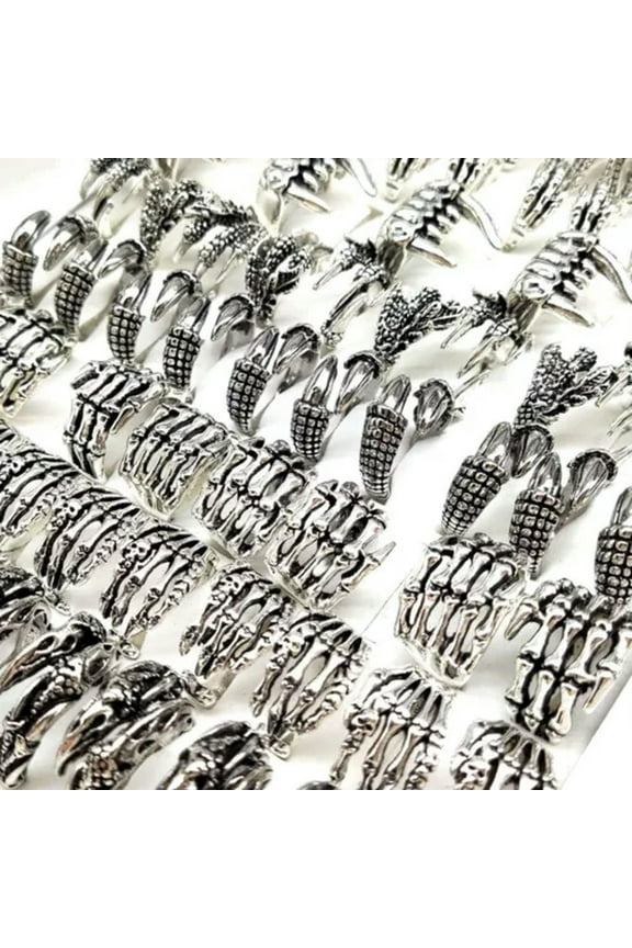 20pcs TOP 10 designs Claw Mix Metal Ring Punk Hip Hop Gothic Ring Animal Jewelry