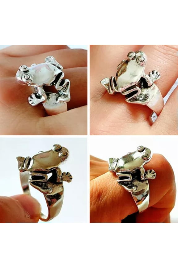 20pcs/lot New Retro Metal Frog Ring Men's Women's Punk Gothic Party Rings