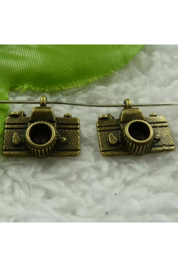 220 pieces bronze plated camera charms 15x14mm B3879