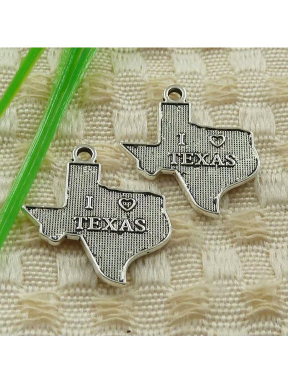 231 Pcs Tibetan Silver I Love Texas Charms Pendant 22X20MM S4567
