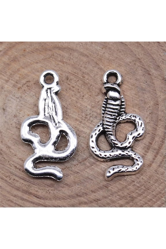 240 Pcs Tibetan Silver Snake Charms Pendant 18X9MM Diy Making B15483