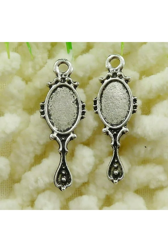 240 Pieces Tibetan Silver Mirror Frame Charms 29X10MM S194 DIY Delicate Jewelry Making