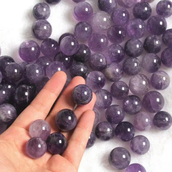 K-KED 25-30mm Natural Brazilian Amethyst Ball Quartz Healing Stone Crystal Sphere Gift