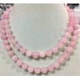 thumbnail image 1 of K-KED 25" 36" 50" 6/8/10/ 12mm Apatite/Topaz/Agate/Jade/ Gems Round Beads Necklace AAA-25 Inches-12 mm-Pink Quartz Crystal, 1 of 6