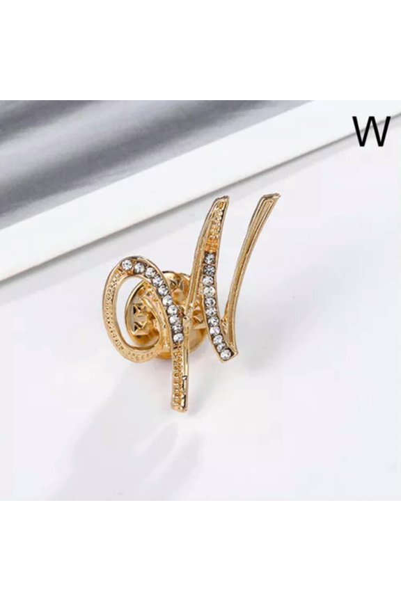 26 Letters Crystal Rhinestone Alphabet Brooch Pin Wedding Women Delicate Jewelry Gifts-W
