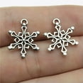 thumbnail image 1 of K-KED 260 Pcs Antique Silver Snowflake Charms Pendant 19X15MM C12418, 1 of 3
