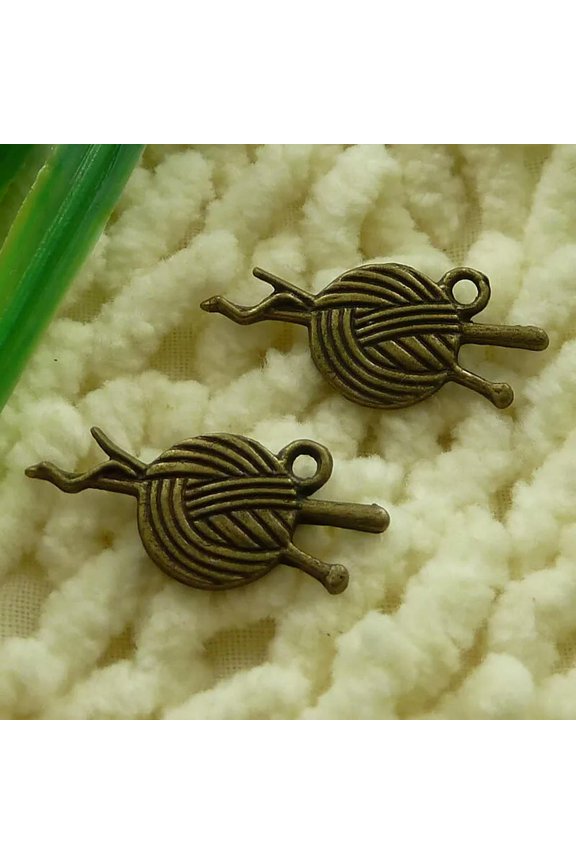 270 Pcs Bronze Plated Wool Charms Pendant 25X11MM S3070 DIY Delicate Jewelry Making