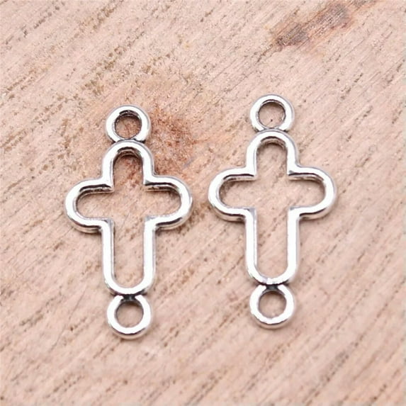 K-KED 280 Pcs Tibetan Silver Hollow Out Cross Connectors 20x11MM DIY Making C15273
