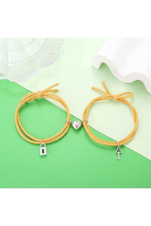2PCS Heart-Shaped Magnetic Couple Bracelet To Attract Matching Lovers Gifts USA-5