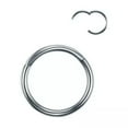 thumbnail image 1 of K-KED 2PCS Stainless Steel Nose Lip Ear Ring Hinged Septum Clicker Hoop Body Piercing-16G 10mm-Silver, 1 of 8